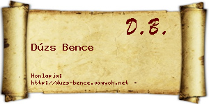 Dúzs Bence névjegykártya
