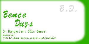 bence duzs business card